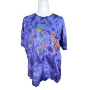 Unbranded T-Shirt‎ Mens XL Kokopelli Tie Dye Purple Southwestern Graphic Tee